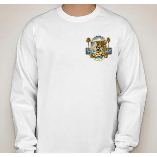 -NPB Tee -   Crystal Cove - Long Sleeve Newport Beach T Shirt/White, by Rick Rietveld