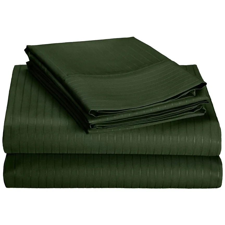 4-Piece Set : Super-Soft 1600 Series Pinstripe Embossed Bed Sheet