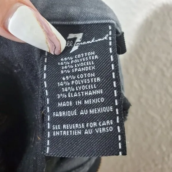7 For All Mankind B(Air) Denim High Waist Ankle Skinny Evening Grey Size 31