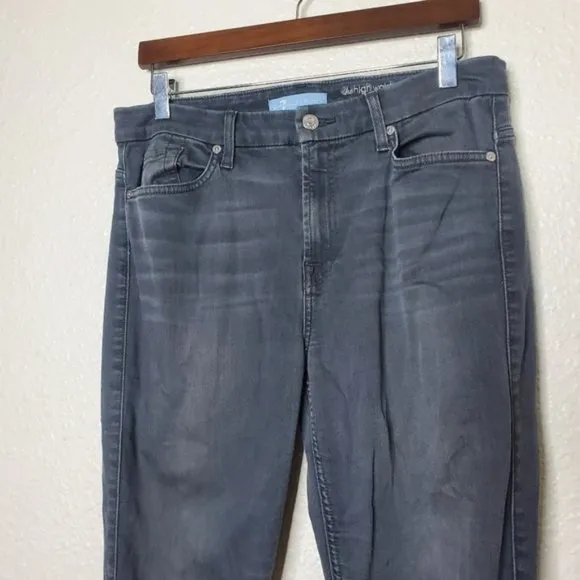 7 For All Mankind B(Air) Denim High Waist Ankle Skinny Evening Grey Size 31