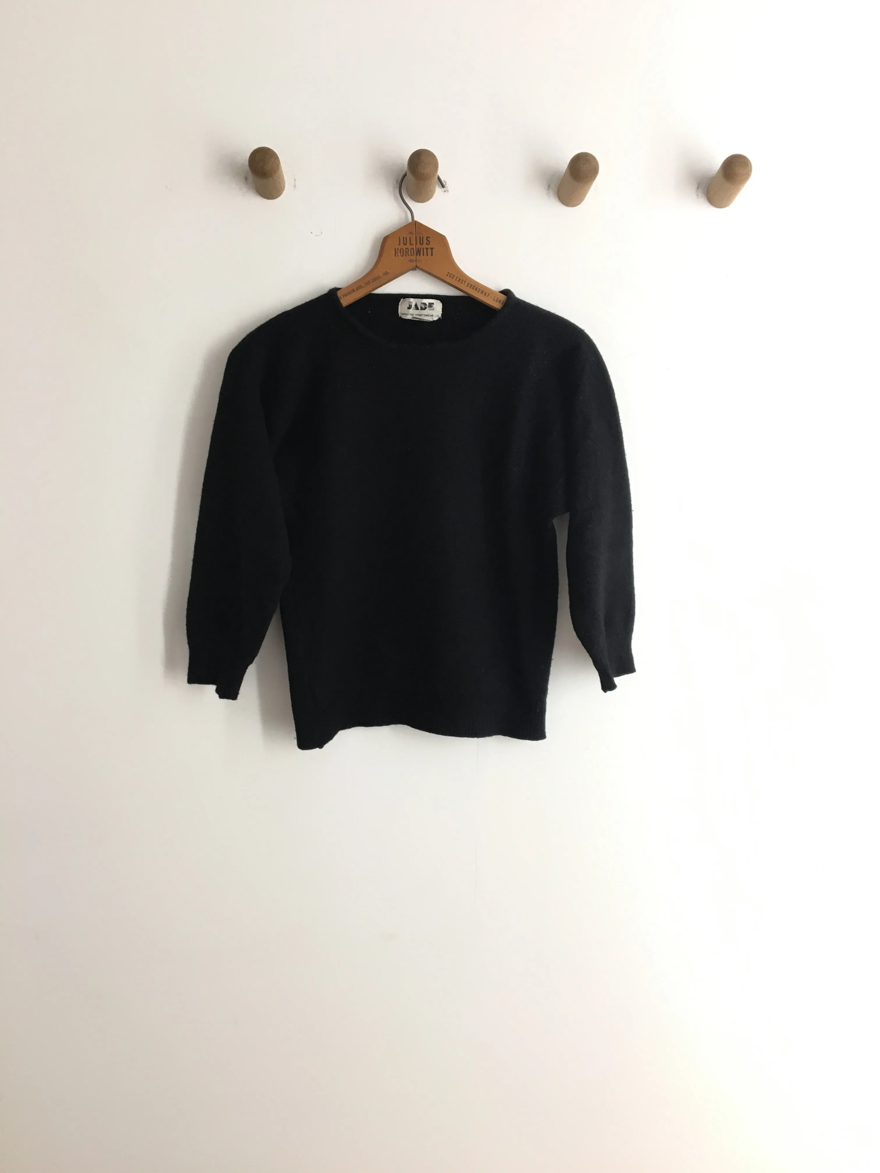 70’s  BLACK ANGORA SWEATER / EXTRA SMALL
