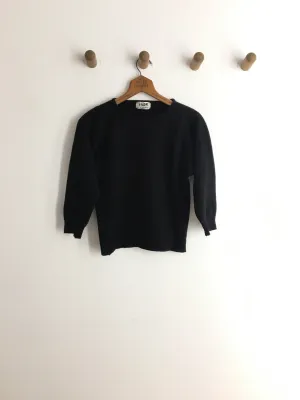 70’s  BLACK ANGORA SWEATER / EXTRA SMALL