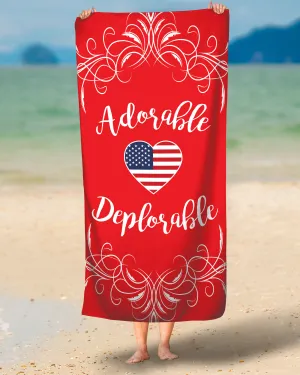 Adorable Deplorable Beach Towel