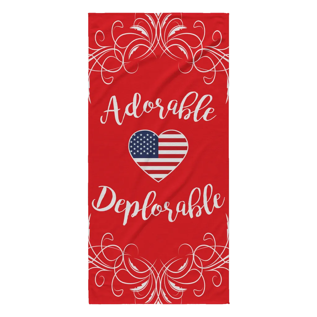 Adorable Deplorable Beach Towel