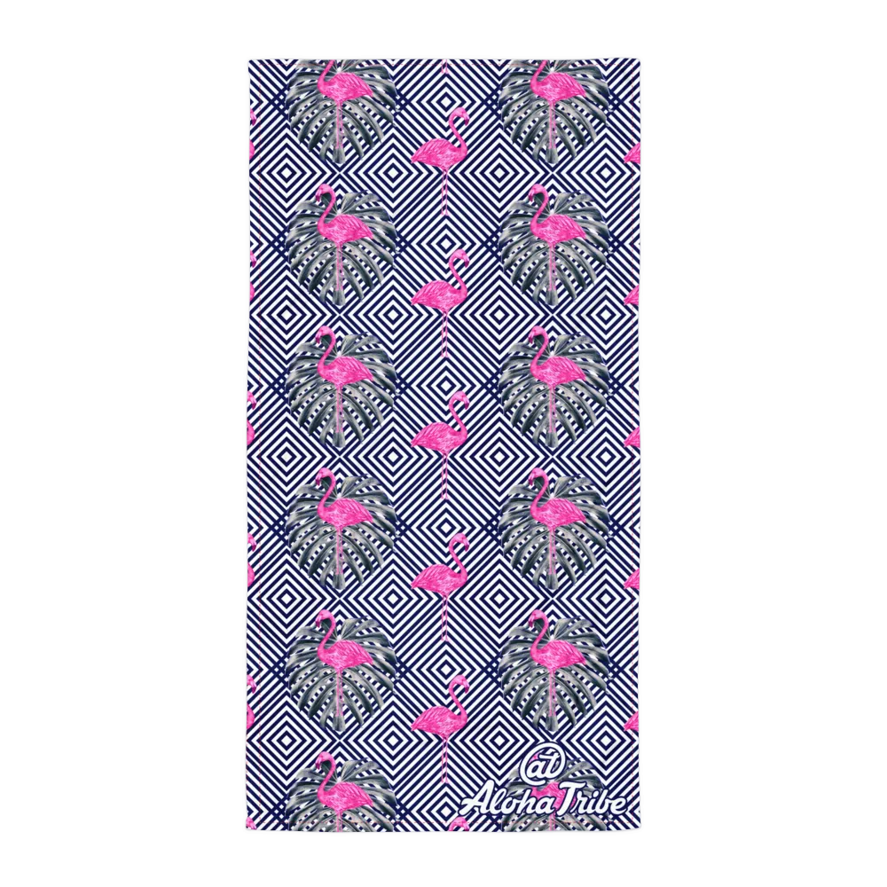 Aloha Tribe -Neon Flamingo- Beach Towel
