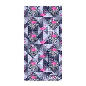 Aloha Tribe -Neon Flamingo- Beach Towel