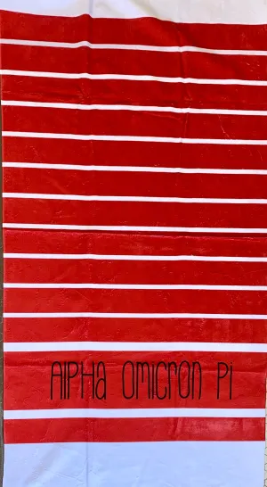 Alpha Omicron Pi Beach Towel