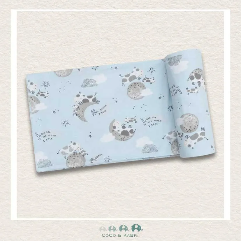 Angel Dear I Love You To The Moon Cows Swaddle Blanket