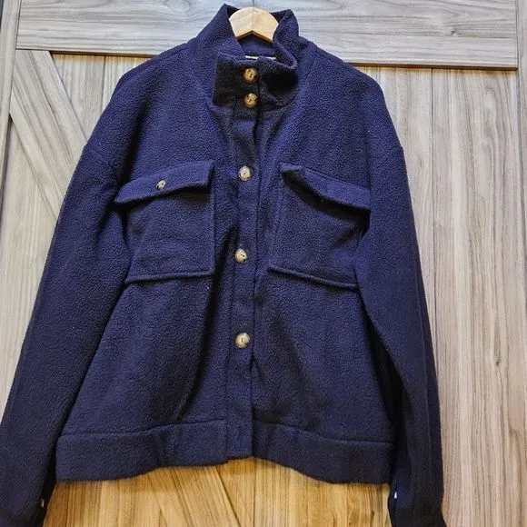 Anthropologie Daily Practice Fleece Bomber Jacket