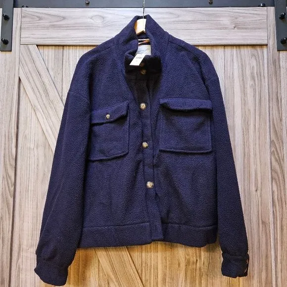 Anthropologie Daily Practice Fleece Bomber Jacket