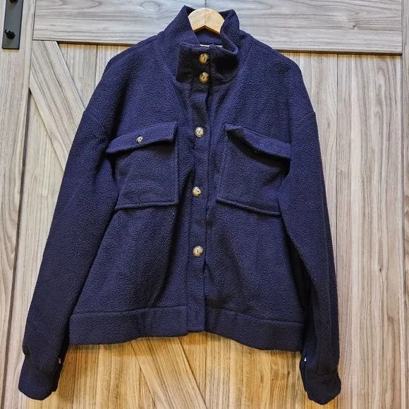 Anthropologie Daily Practice Fleece Bomber Jacket