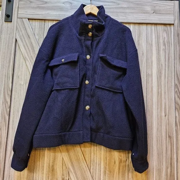 Anthropologie Daily Practice Fleece Bomber Jacket