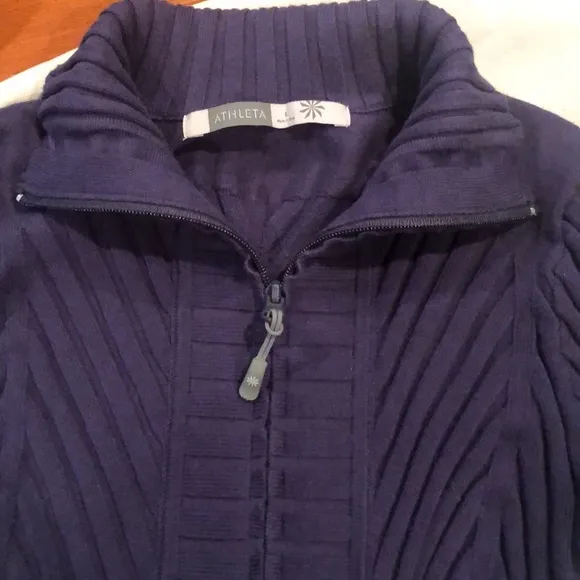 Athleta Womens Blue Long Sleeve Freestone Rib Zippy Jacket-Size Small