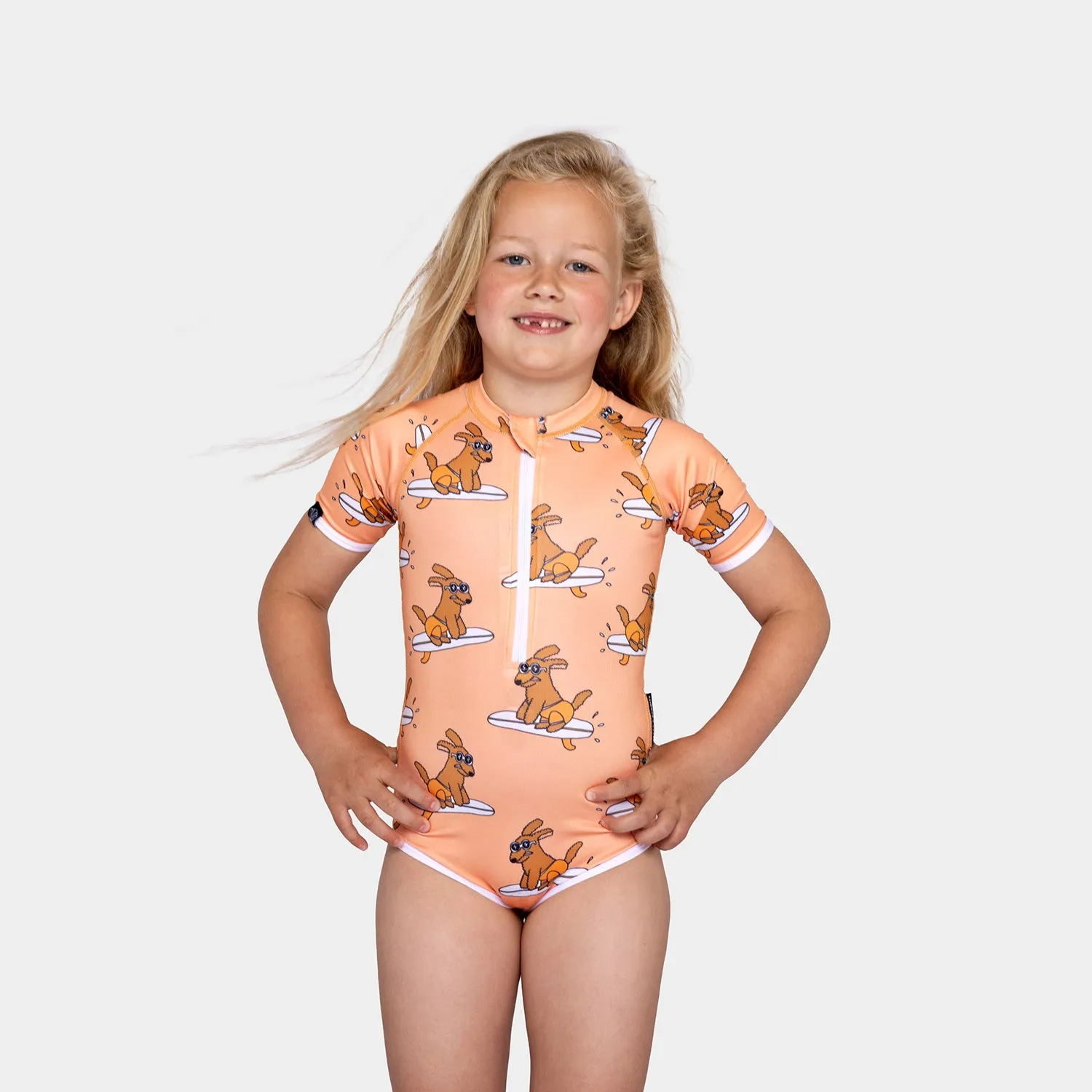 beach & bandits Surfer Dog upf50  swimsuit