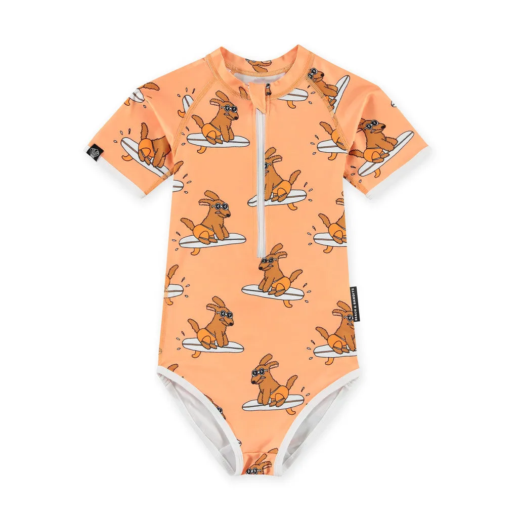 beach & bandits Surfer Dog upf50  swimsuit