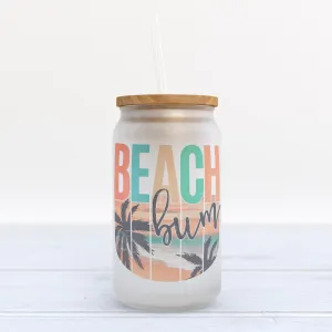 Beach Bum Frosted Glass Can Tumbler