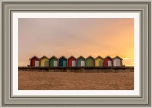 Beach Huts Blyth Beach At Sunset Picture