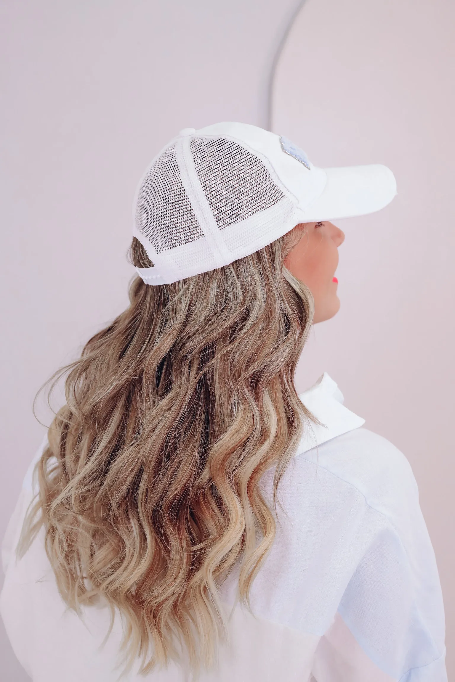 Beach Patch Baseball Cap - White