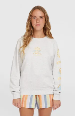 Beach Vintage Crew Sweatshirt | White Melange