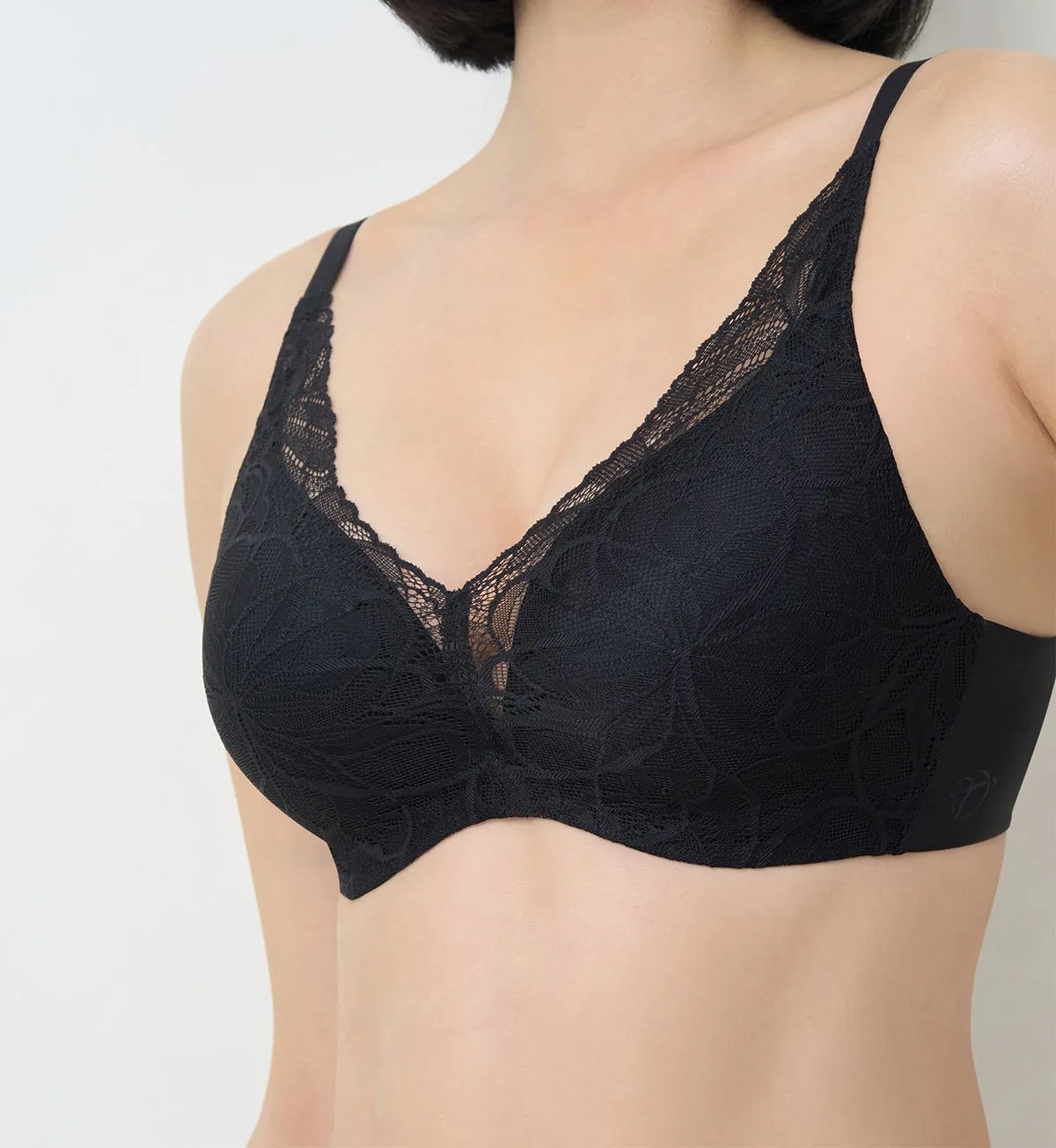 Body Make Up Illusion Lace Wired Push Up Deep V Bra