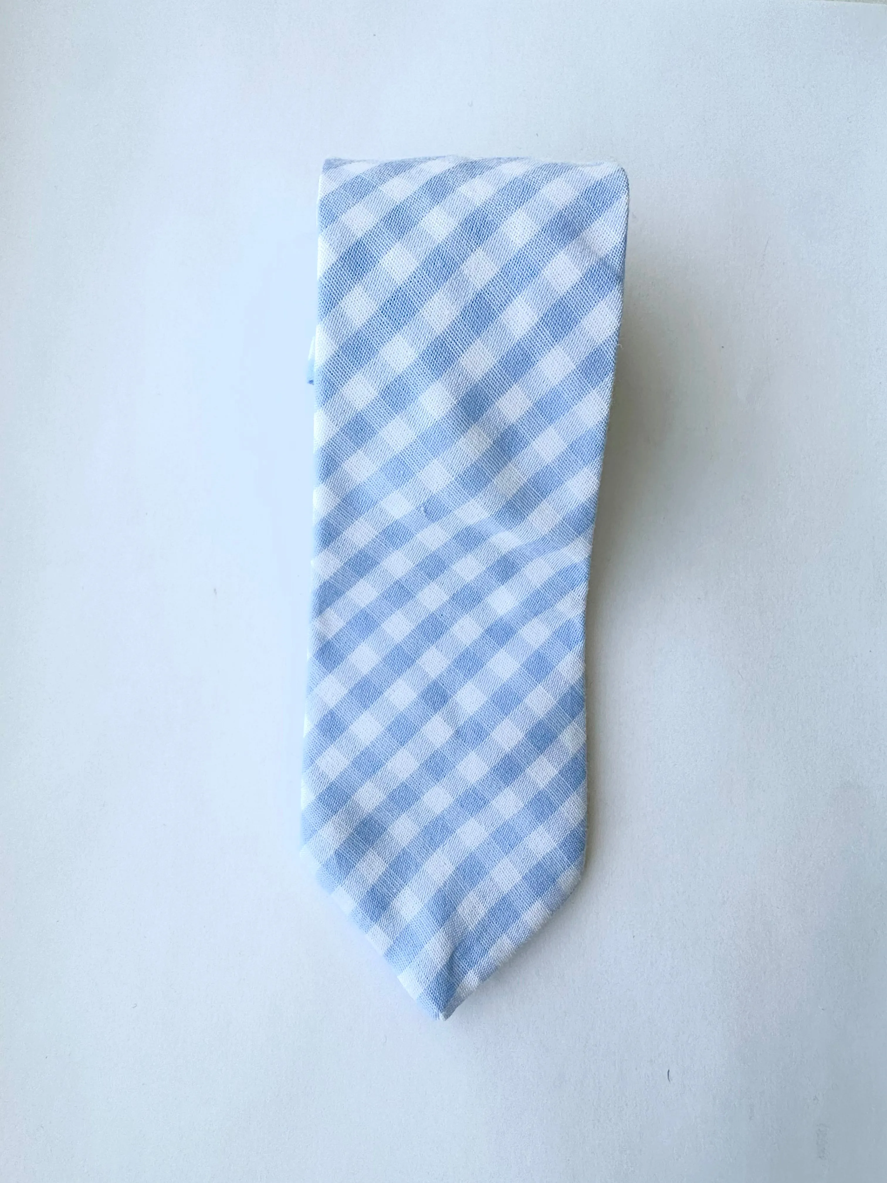 Boy's Tie -- Blue Soft Check