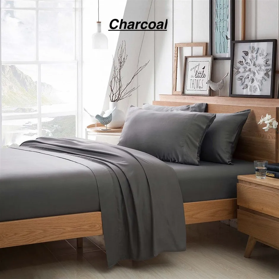 Brand new in package! Bamboo Essence 2000 wrinkle free deep pocket sheet set! Full/Double! Charcoal!