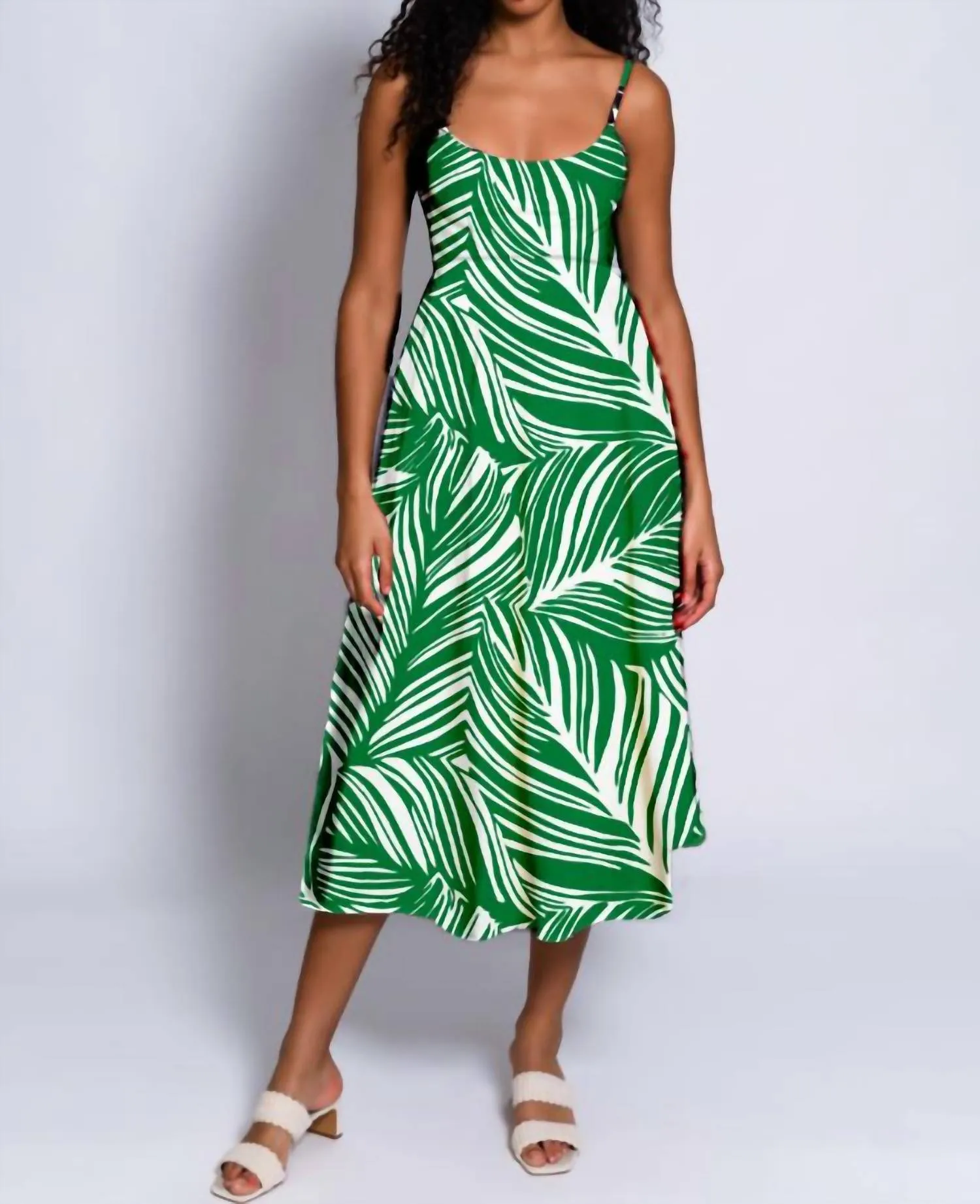 Brixton Dress In Green/white
