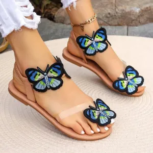 Butterfly Toe Loop Flat Sandals