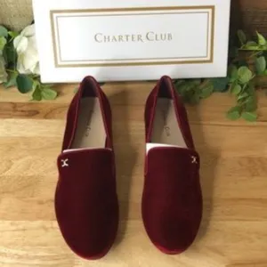 Charter Club Purcie Loafer Flats, Red Velvet, 9.5M