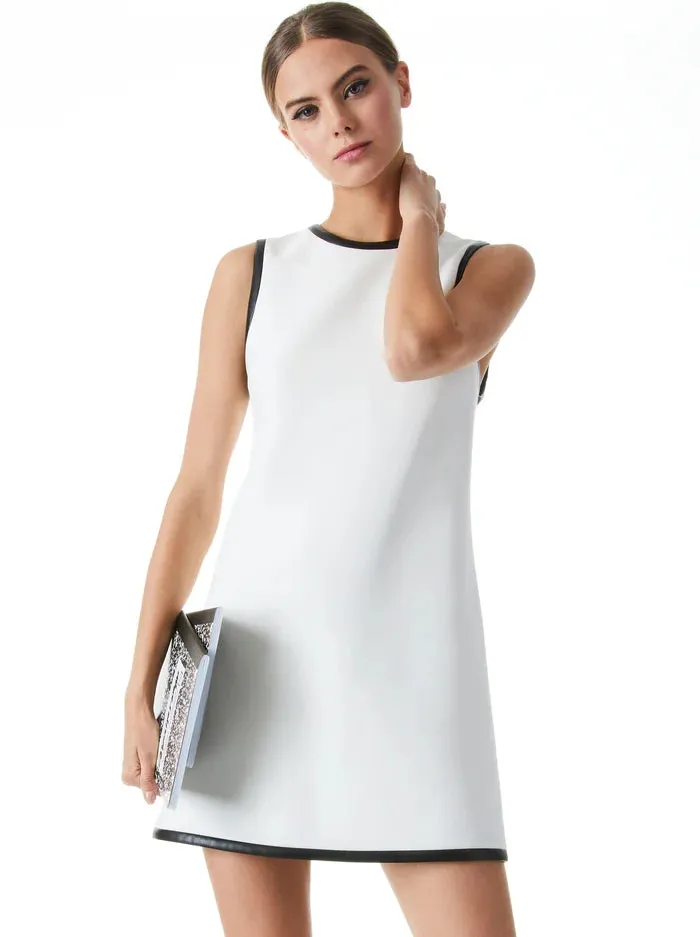 Coley Vegan Leather Dress - Off White / Black