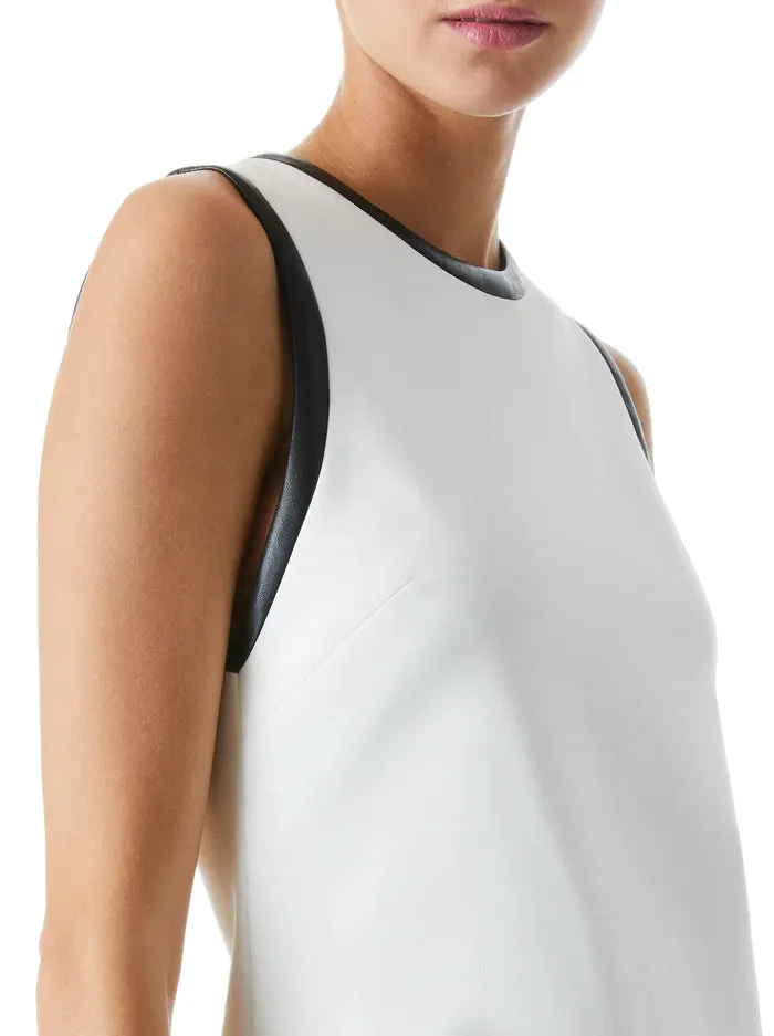 Coley Vegan Leather Dress - Off White / Black