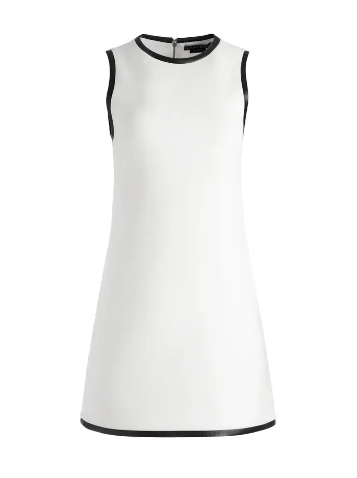 Coley Vegan Leather Dress - Off White / Black