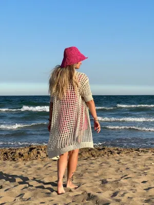 Copricostume beige a rete