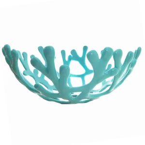 Coral Branch Bowl | Medium Aqua Opaque Glass