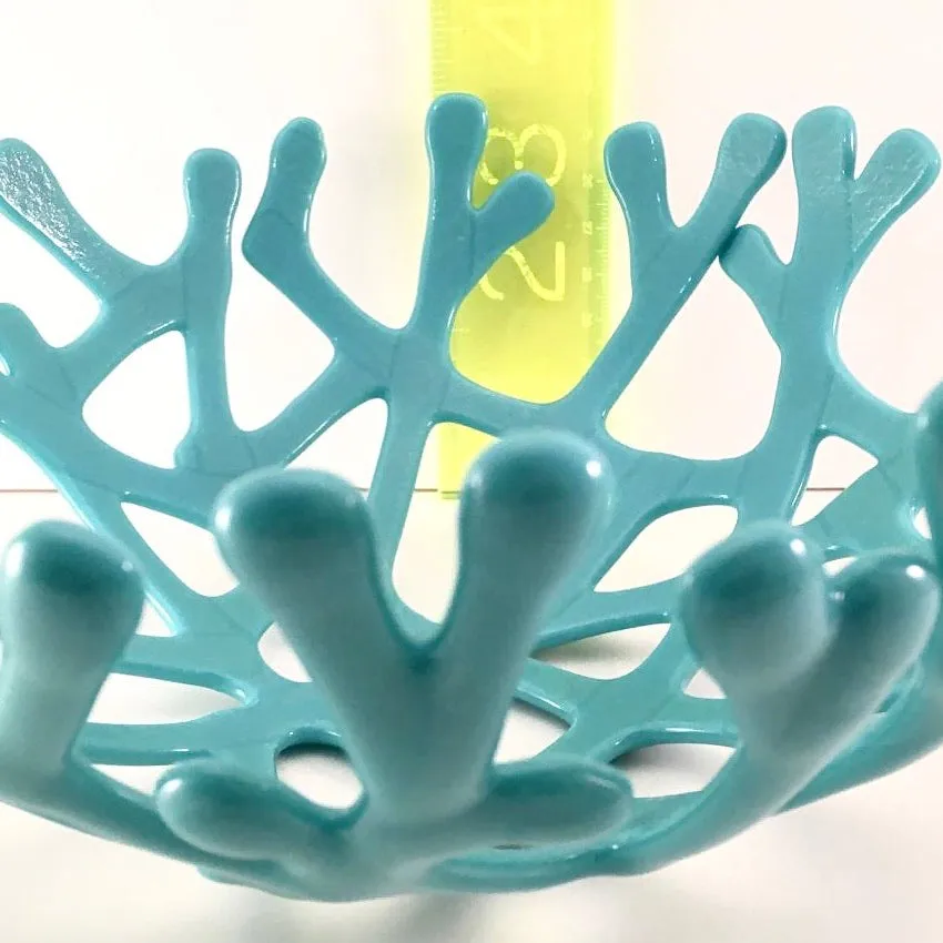 Coral Branch Bowl | Medium Aqua Opaque Glass