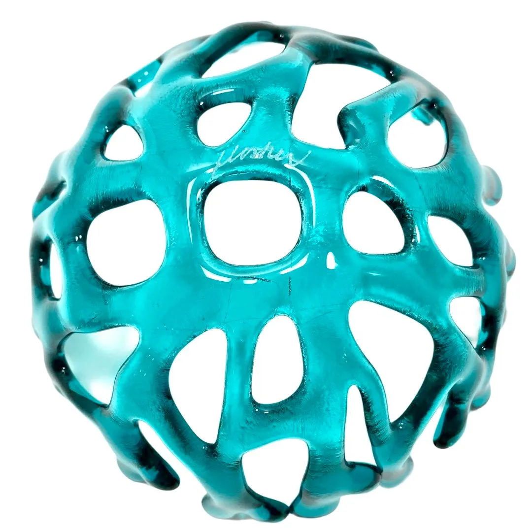 Coral Branch Bowl | Small Aqua Transparent Glass