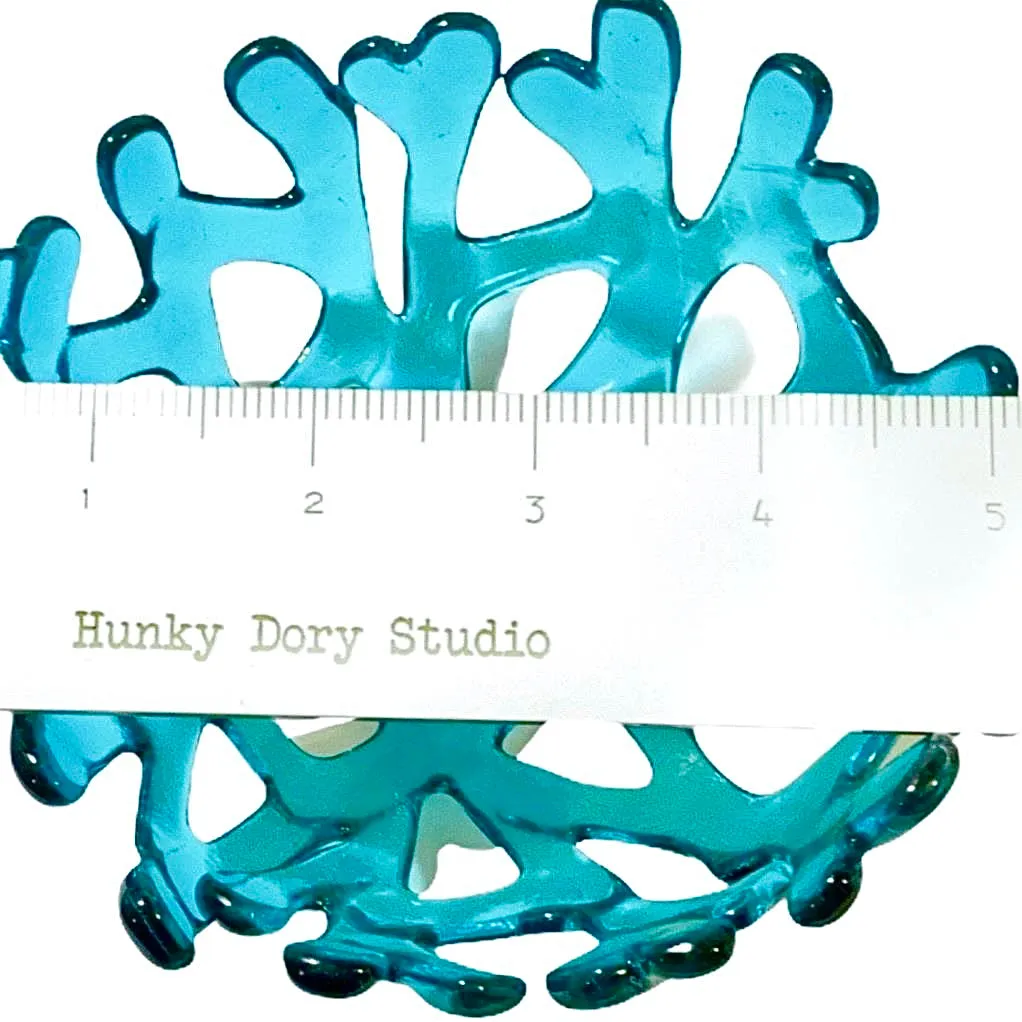 Coral Branch Bowl | Small Aqua Transparent Glass