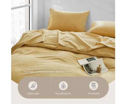 cosy Club Duvet Cover Quilt Set King Flat Cover Pillow Case Essential Yellow