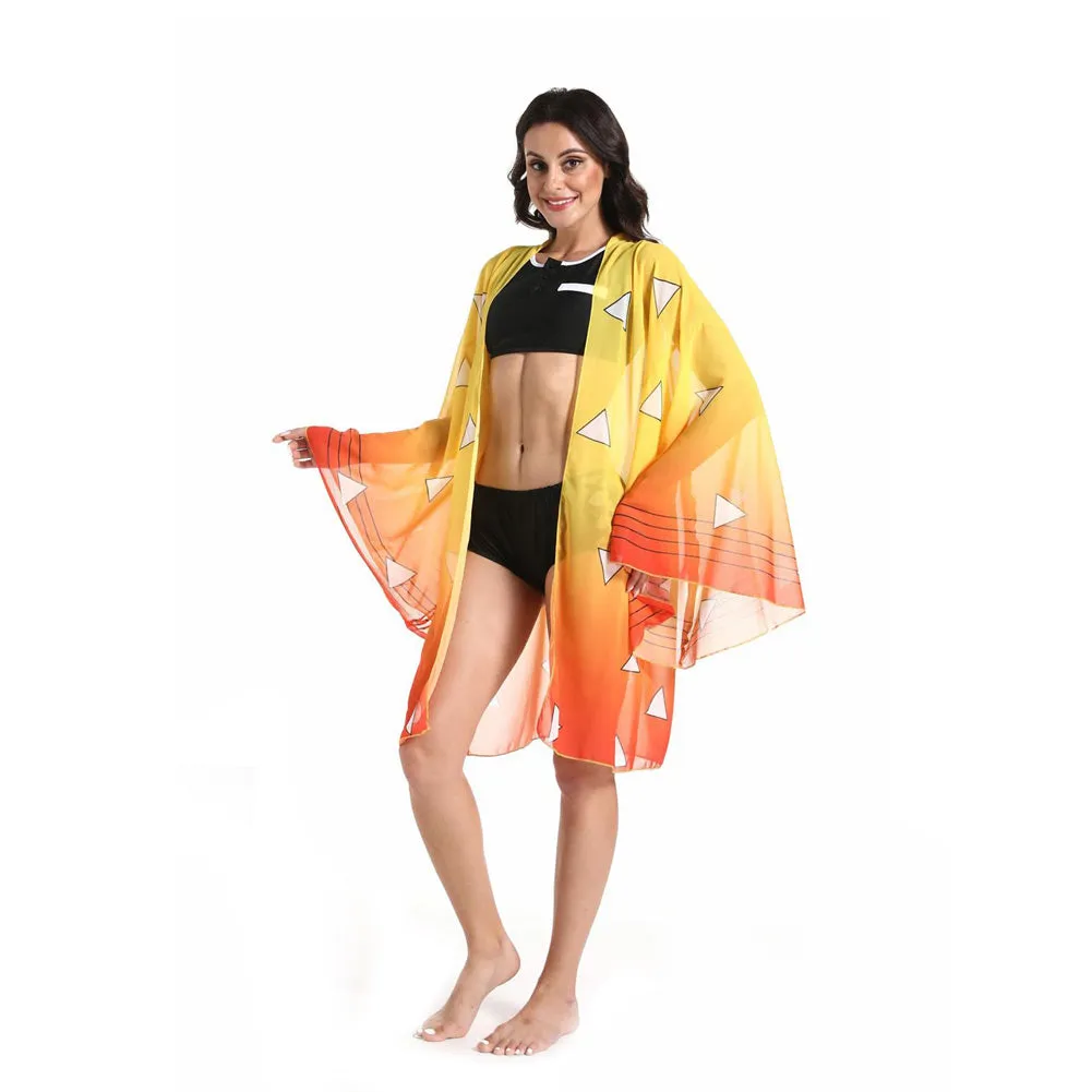 Demon Slayer Kimetsu no Yaiba Agatsuma Zenitsu Bikini Beach Swimsuit Set