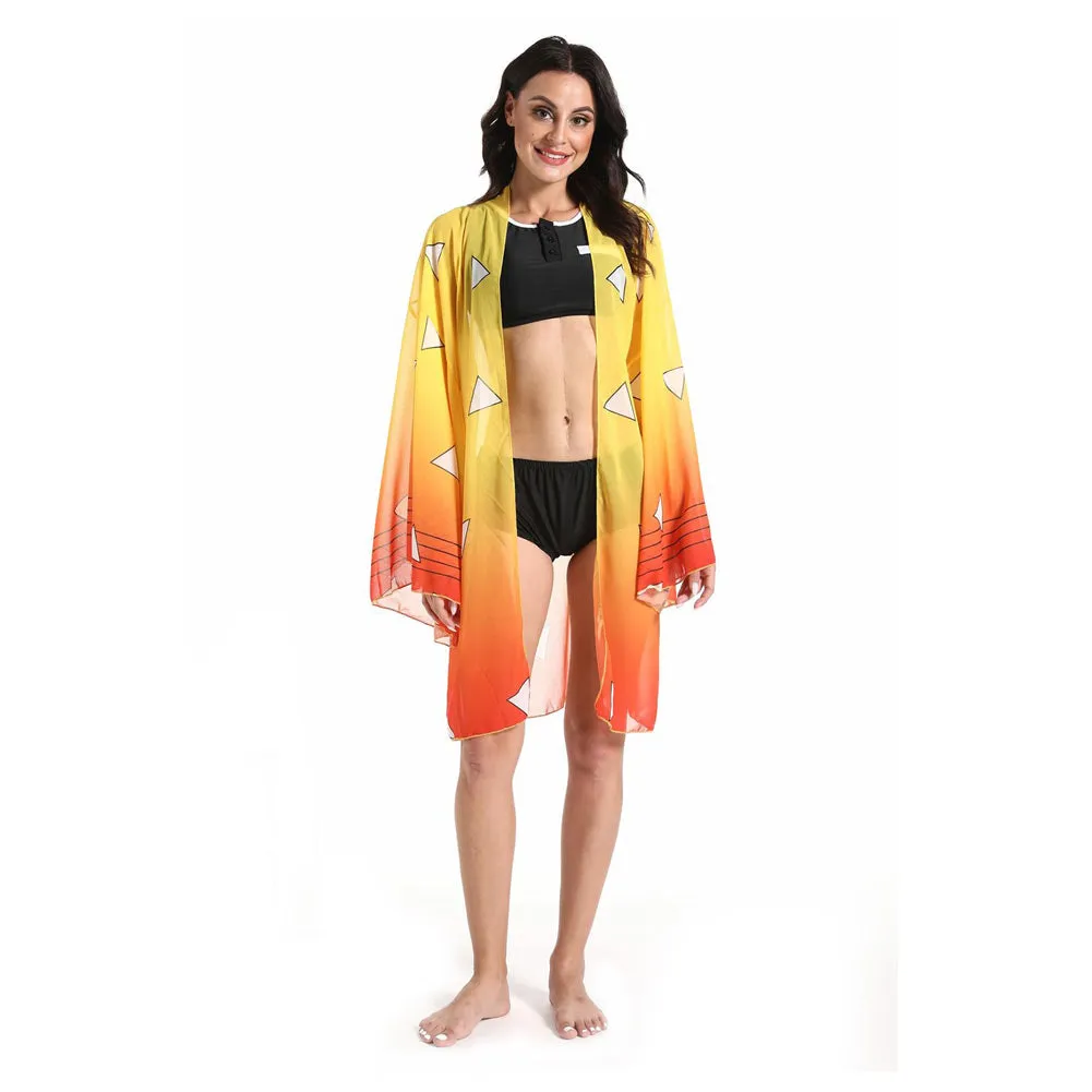 Demon Slayer Kimetsu no Yaiba Agatsuma Zenitsu Bikini Beach Swimsuit Set