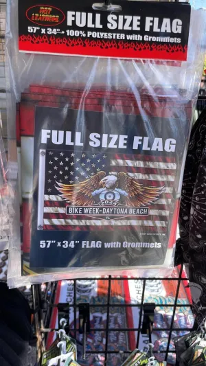 Eagle Full size Bike Week Day Tona 2024 Patriotic Downwing Beach 57" x 34" Flag with Grommets