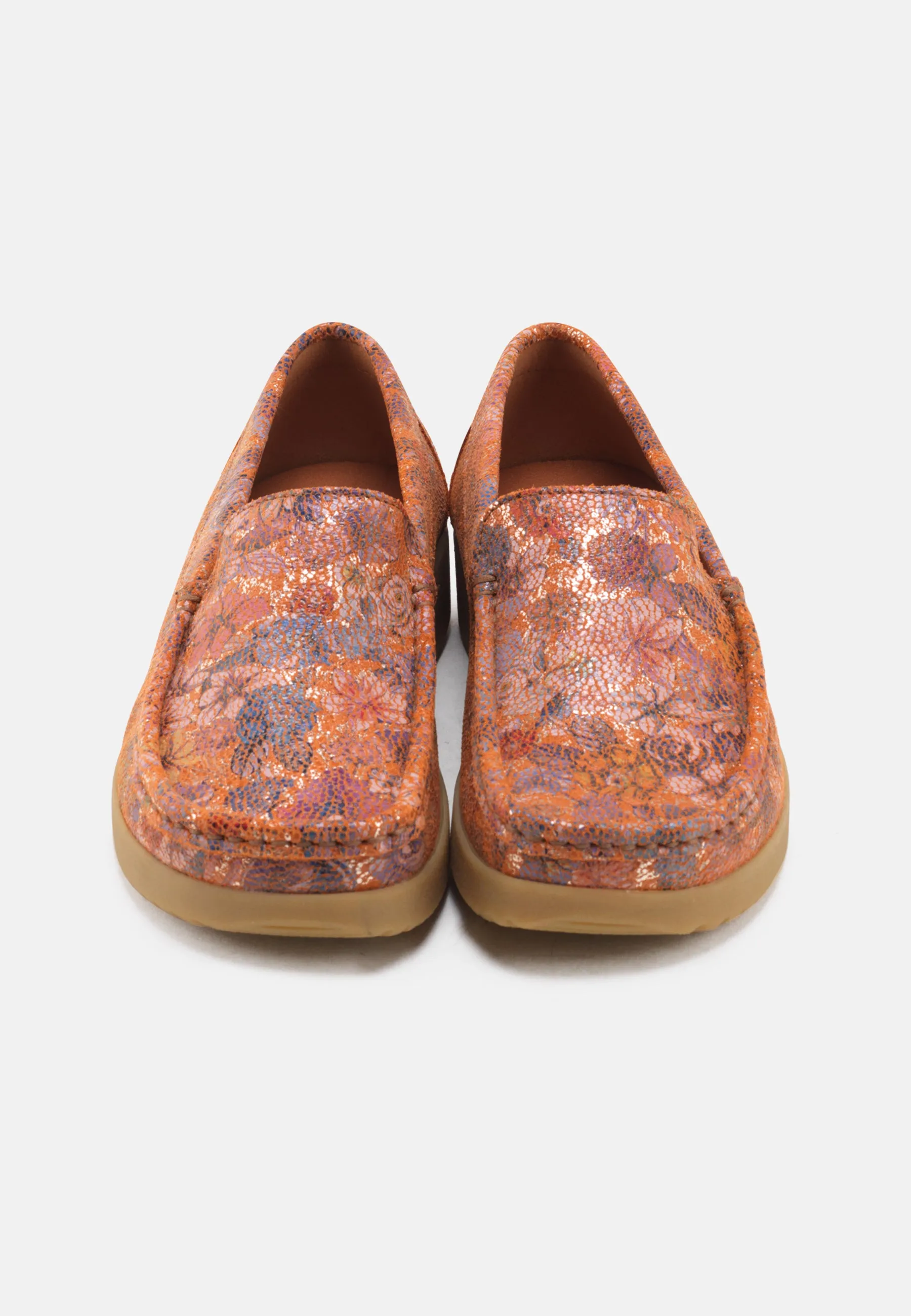 Elin Loafer Metallic Print - Flower Print