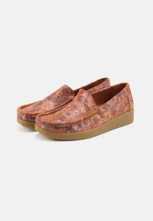 Elin Loafer Metallic Print - Flower Print