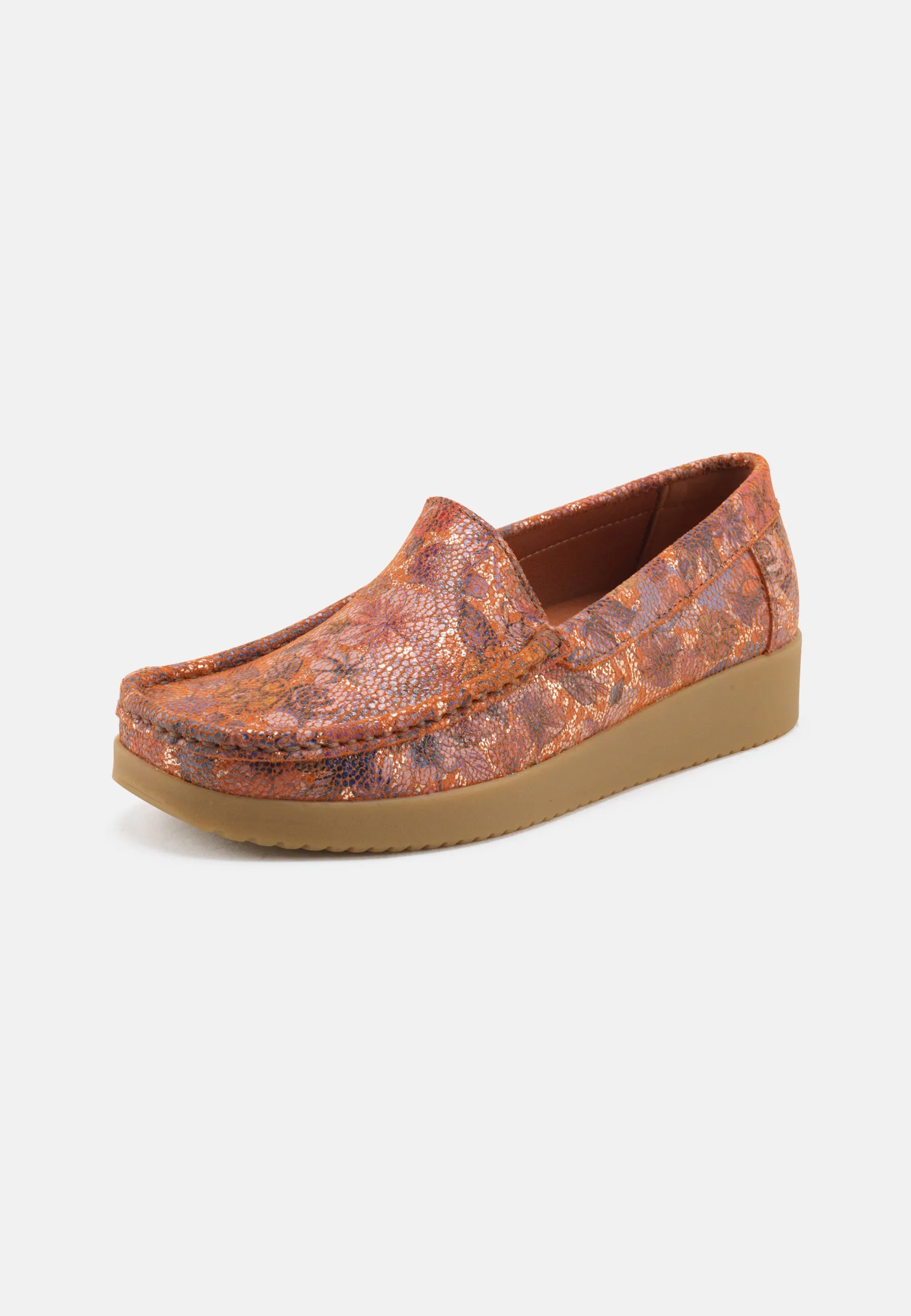 Elin Loafer Metallic Print - Flower Print