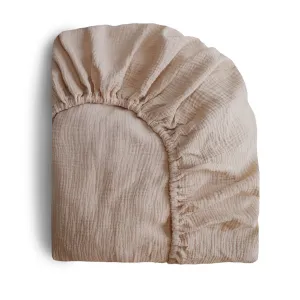 Extra Soft Muslin Crib Sheet | Natural by Mushie