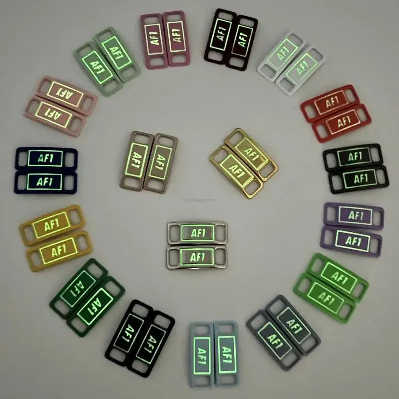 Fluorescent AF1 Metal Shoe Charms & Laces