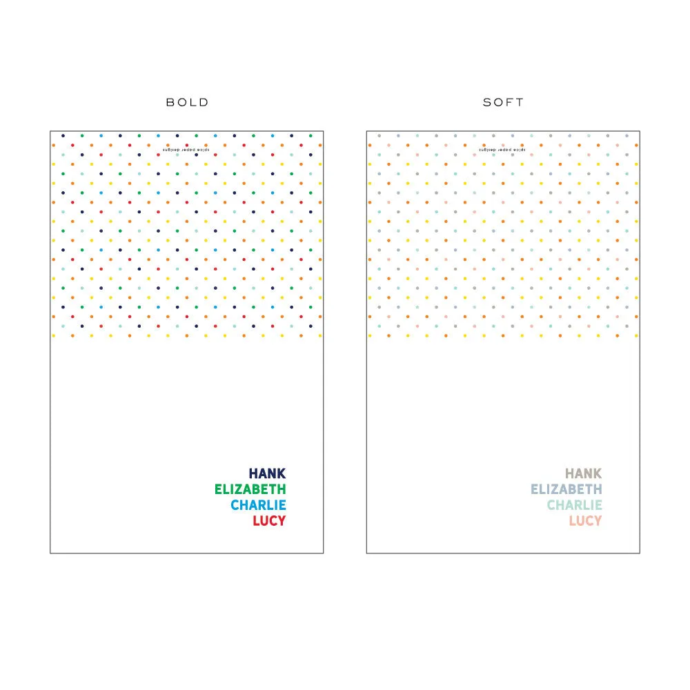 Folded Polka Dot Family Notecards // 4.25x5.5"