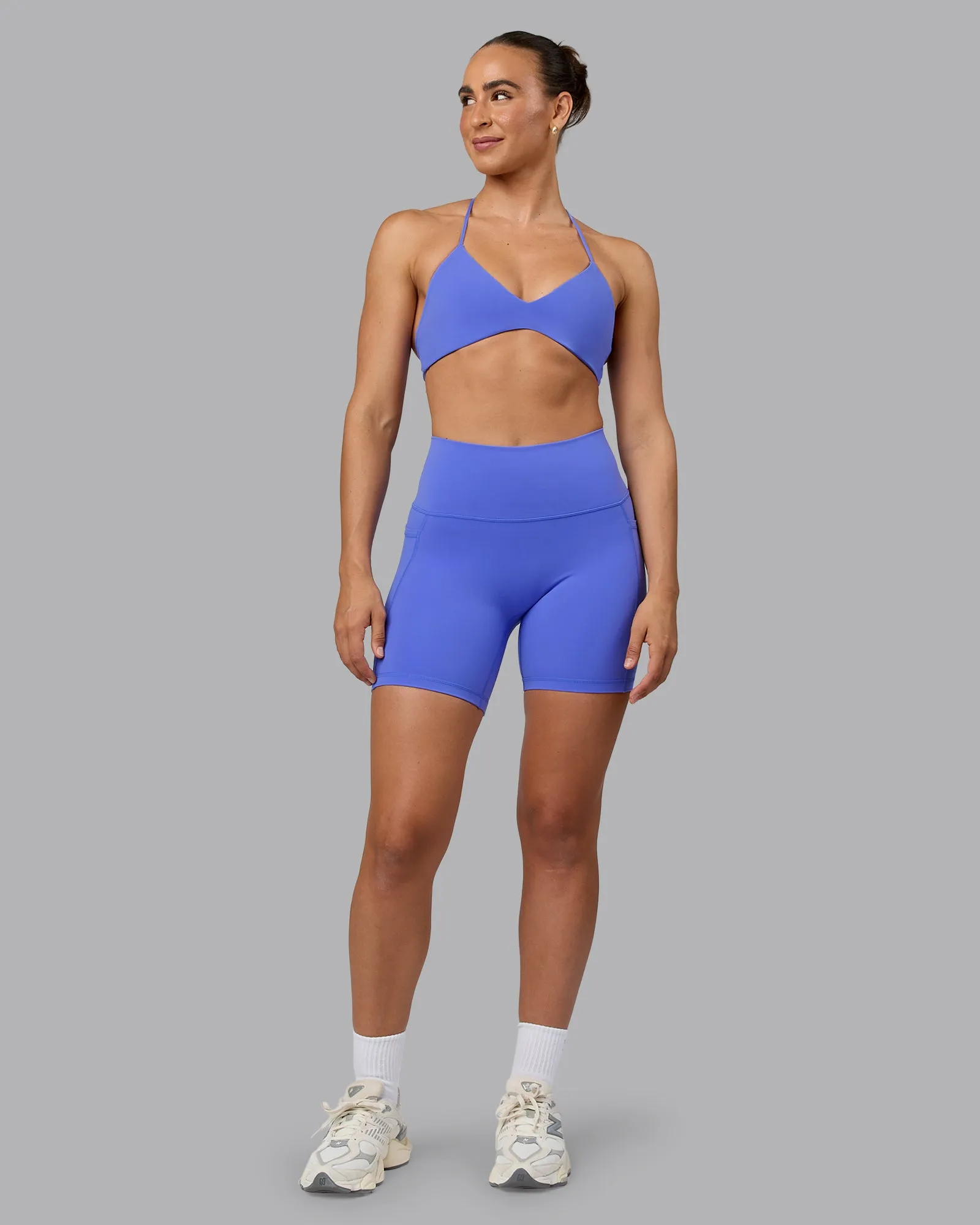 Fusion Mid Short Tights with Pockets - Baja Blue