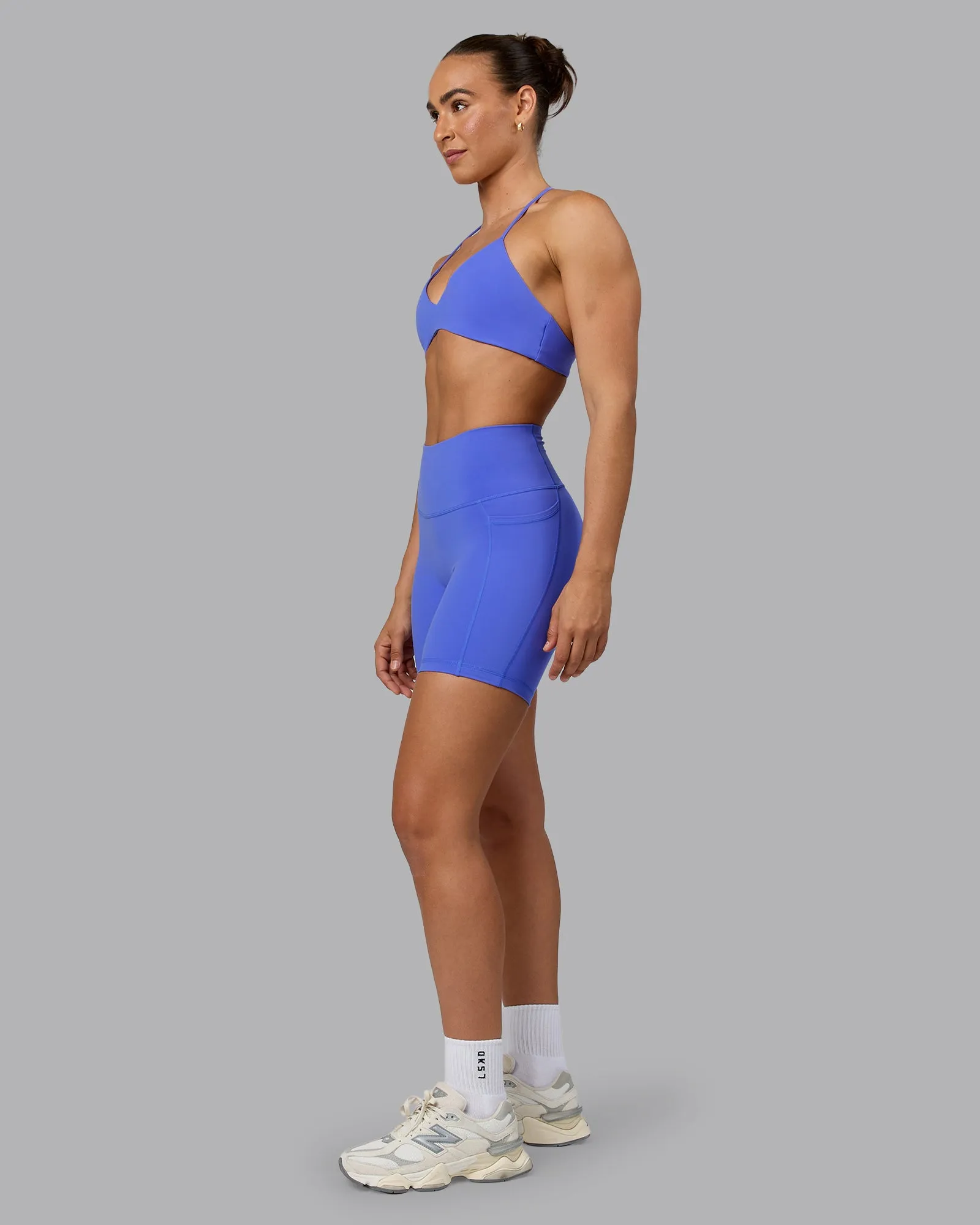 Fusion Mid Short Tights with Pockets - Baja Blue