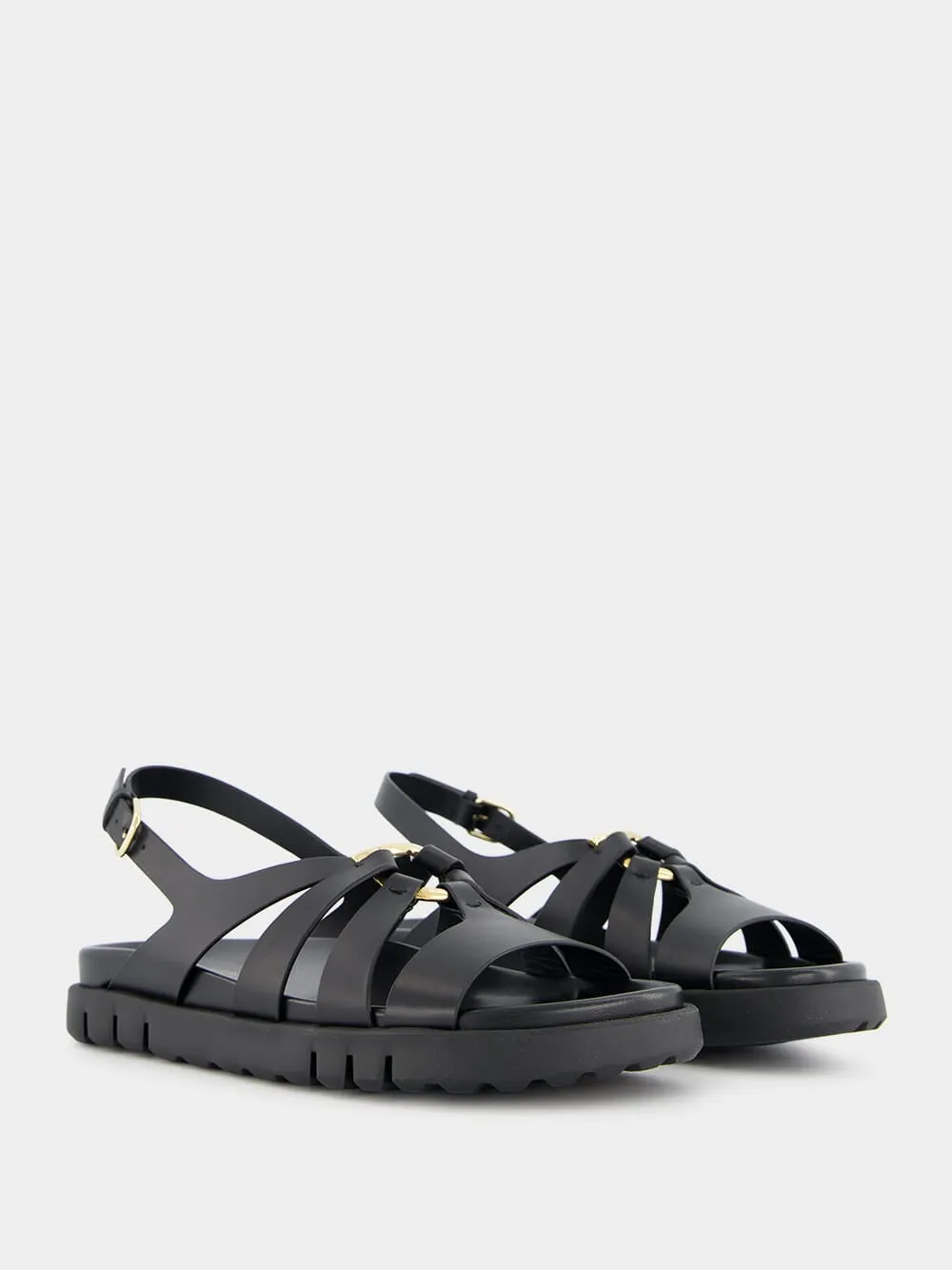 Gancini Ornament Flat Sandal